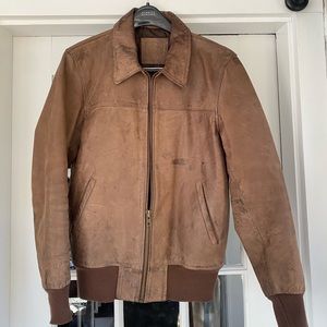 Brown Genuine LEATHER Bomber